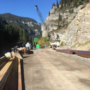 Heavy Equipment Operating at the Canyon Creek Retaining Wall Project