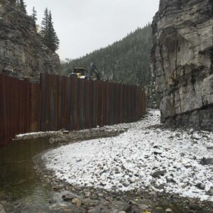 Canyon Creek Retaining Wall Project Under Construction