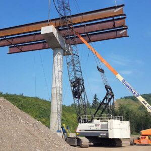 Erecting Steel for Dry Creek Highway Bridge