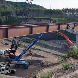 Erecting Steel for Dry Creek Highway Bridge