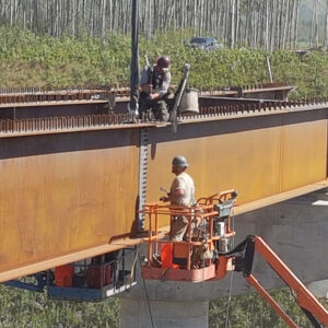 Erecting Steel for Dry Creek Highway Bridge