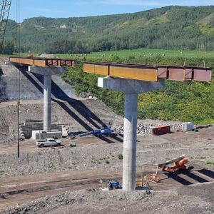 Erecting Steel for Dry Creek Highway Bridge