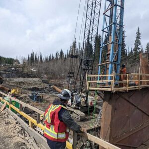 Staff working on the Bell Irving Bridge Project