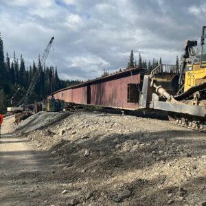 Erecting Steel for the Bell Irving Bridge Project