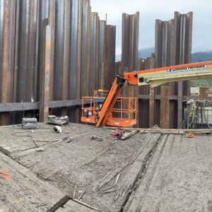 Erecting Steel for the Bell Irving Bridge Project