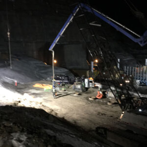 Portal Intake Water and Drainage Project at night