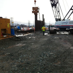 Sheet pile crane driving