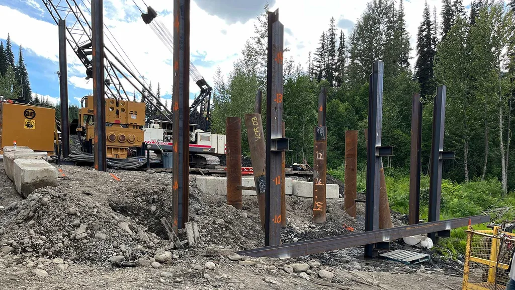 Erecting Steel for the Bell Irving Bridge Project
