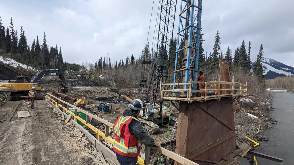 Staff working on the Bell Irving Bridge Project