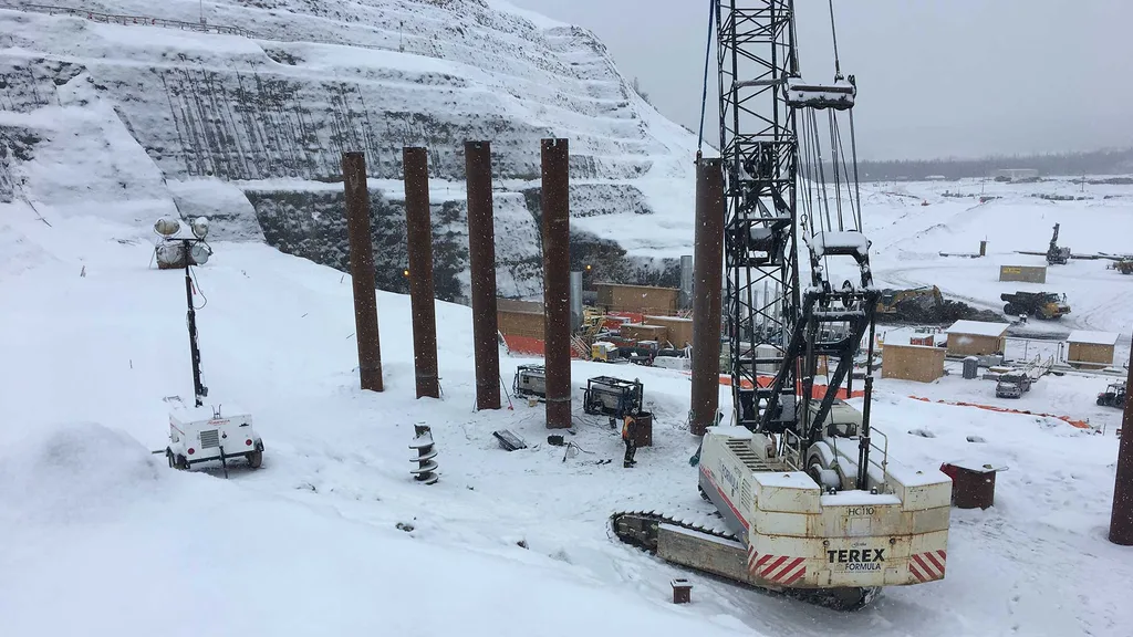 Portal Intake Water and Drainage Project in the Winter