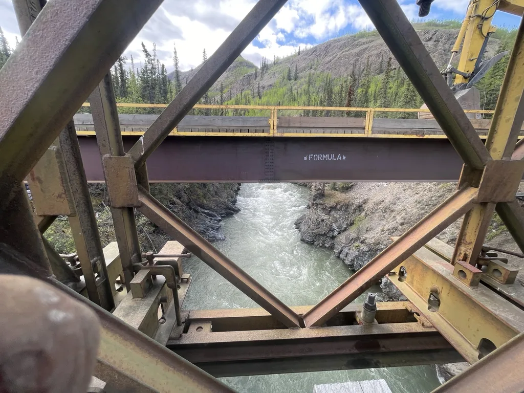 Lapie River Bridge deck panel install