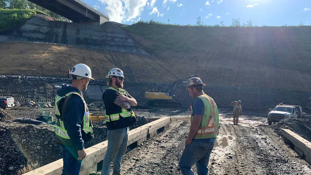 Staff working on the Dry Creek Highway Bridge
